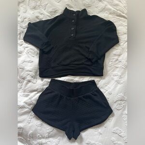 Stars Above Black Quilted Fabric